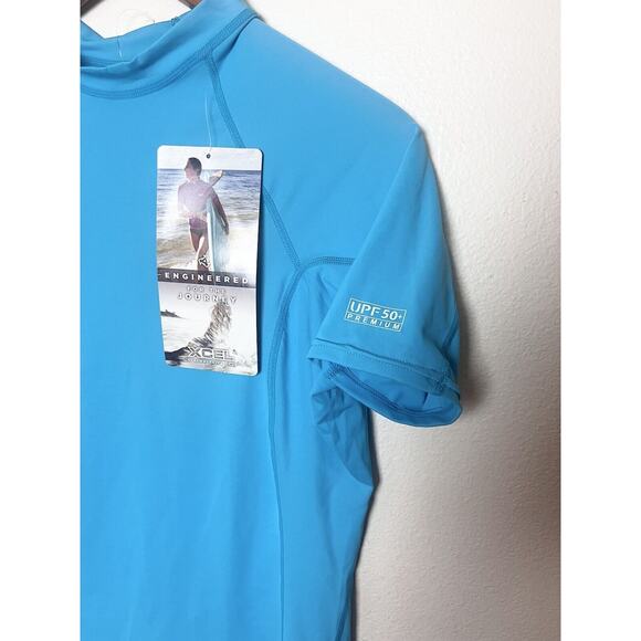 XCEL HAWAII Girls Sz 14 Blue Turquoise UPF 50 Premium Rash Guard Swim Shirt - Picture 2 of 7